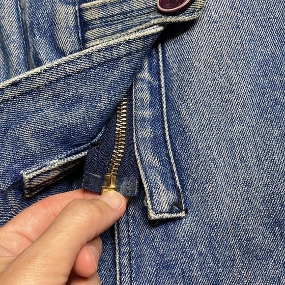 Vintage Gloria Long Denim Lab Jean Jacket Size Medium 80s - Picture 10 of 15